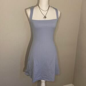 qinsen Baby blue mini athletic dress square neckline sz 4